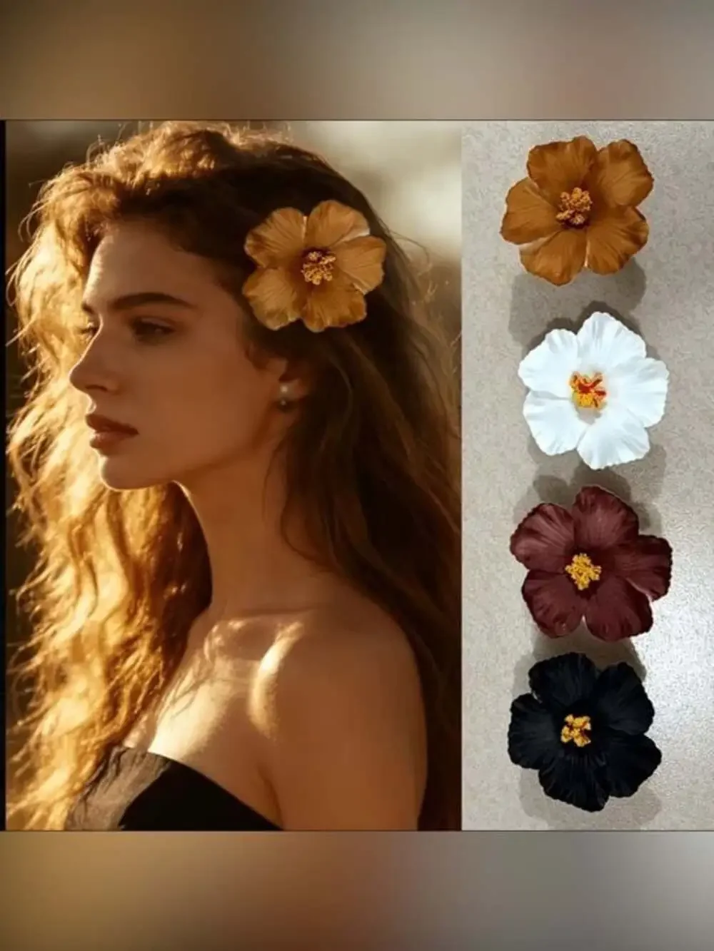 4 x Femenine Floral Hair Clip for Women - Stylish Flower Barrette
